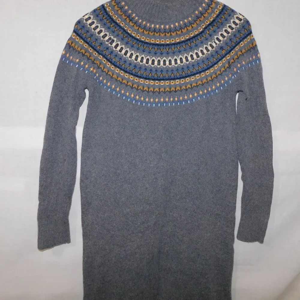 Simon's Contemporaine Gray Long Mock Neck Wool Blend Sweater Dress Womens XS - Picture 7 of 10